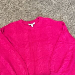 Crown & Ivy Vibrant Pink Crew Neck Sweater